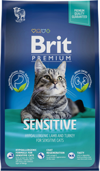 Корм сухой для кошек Brit Premium Cat Sensitive с ягненком и индейкой c чувствительным пищеварением, 800г, картинка