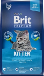 Корм сухой для котят BRIT Premium Cat Kitten с курицей и лососем, 800г