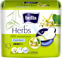 Прокладки BELLA Herbs Tilia Komfort Softiplait, 10шт, крупный план