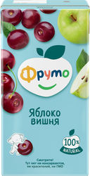 Нектар ФРУТОНЯНЯ Яблоко-вишня осветленный, с 3 лет, 500мл, детальное фото