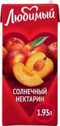 Нектар Любимый Солнечный нектарин с мякотью, 1.93л, изображение
