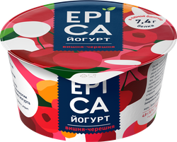 Йогурт EPICA с вишней и черешней 4,8%, без змж, 130г, картинка