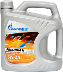 Масло моторное GAZPROMNEFT Premium N 5W-40 API SN/CF синтетическое, 4л, крупный план
