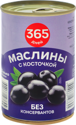 Маслины с косточкой 365 ДНЕЙ черные, 300/314мл, фото