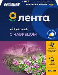 Чай черный ЛЕНТА с чабрецом байховый, 100пак, изображение