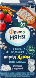 Кашка рисовая ФРУТОНЯНЯ молочная, с малиной и пребиотиками, с 6 месяцев, 200мл, картинка