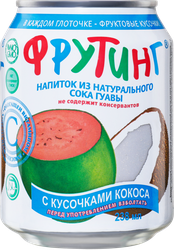 Напиток FRUITING из сока гуавы с кусочками кокоса негазированный, 0.238л, детальное фото