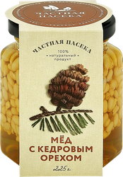 Мед ЧАСТНАЯ ПАСЕКА с кедровым орехом, 225г, вид
