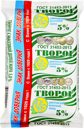 Творог ДМЗ 5% ГОСТ, без змж, 180г, фотография