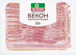Бекон сырокопченый ВЕЛКОМ, нарезка, 200г, изображение