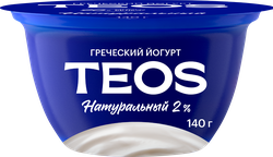Йогурт TEOS Греческий 2%, без змж, 140г, изображение