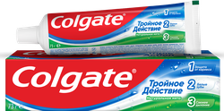Зубная паста COLGATE Тройное действие Натуральная мята для защиты от кариеса, удаления потемнений с зубов и свежего дыхания, 50мл, детальное фото