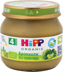 Пюре овощное HIPP Organic, Мое первое пюре Брокколи, с 4 месяцев, 80г, картинка