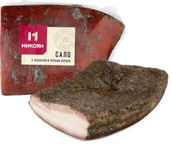 Сало МИКОЯН с чесноком и черным перцем, весовое, фотография