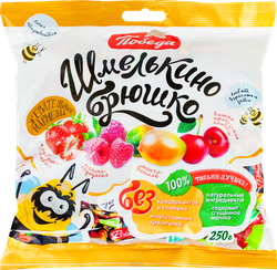 Мармелад жевательный ПОБЕДА ВКУСА Шмелькино брюшко микс, 250г, крупный план