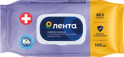 Салфетки влажные ЛЕНТА с антибактериальным эффектом, 100шт, вид
