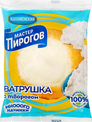 Ватрушка МАСТЕР ПИРОГОВ с творогом, высший сорт, 100г, крупный план