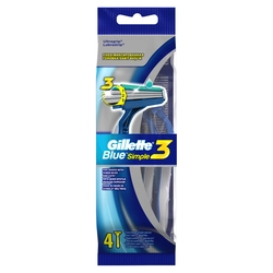 Станок для бритья одноразовый GILLETTE Blue Simple 3, 4шт