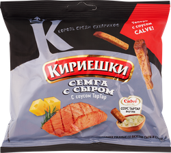 Сухарики ржано-пшеничные КИРИЕШКИ Семга с сыром, с соусом Тар-тар, 85г, изображение