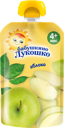 Пюре фруктовое БАБУШКИНО ЛУКОШКО Яблоко, с 4 месяцев, 90г, изображение