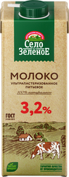 Молоко ультрапастеризованное СЕЛО ЗЕЛЕНОЕ 3,2%, без змж, 950мл, изображение
