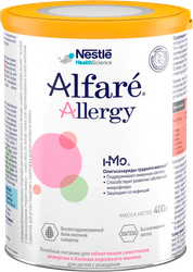 Смесь NESTLE Alfare Allergy, лечебная c олигосахаридами грудного молока,  с 0 месяцев, 400г, фото
