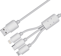 Кабель GAL 2737 3в1 USB A – 8-pin/Type-C/micro-Usb