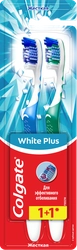 Зубная щетка COLGATE White Plus отбеливающая, жесткая, 1+1, 2шт