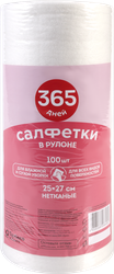 Салфетки для уборки 365 ДНЕЙ 25х27см, в рулоне, 100шт, фото