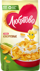 Хлопья кукурузные ЛЮБЯТОВО, 300г, вид
