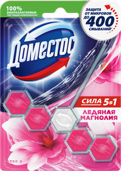 Блок для унитаза ДОМЕСТОС Power 5 Ледяная магнолия, 55г, крупный план