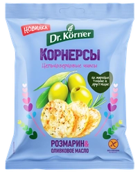 Чипсы рисово-кукурузные DR KORNER с оливковым маслом и розмарином, 50г