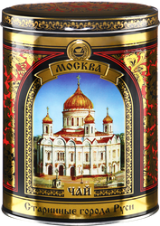 Чай черный СТАРИННЫЕ ГОРОДА РУСИ Москва байховый листовой, ж/б, 150г, картинка