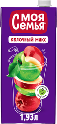 Напиток сокосодержащий МОЯ СЕМЬЯ Яблочный микс, 1.93л, детальное фото