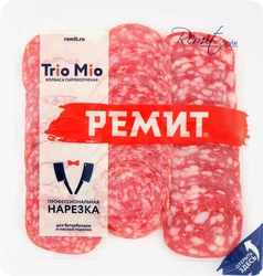 Колбаса сырокопченая РЕМИТ Ассорти Trio Mio, нарезка, 100г