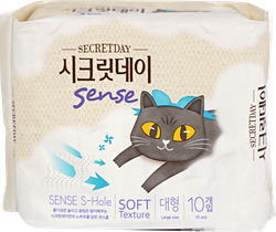 Прокладки SECRETDAY Sense Large ультратонкие, дышащие, 28см 100% хлопок, 10шт, фото
