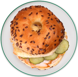 Бейгл с курицей ЛЕНТА FRESH, 120г, крупный план