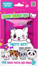 Набор подарочный масок для лица VILENTA Animal Mask Funny Beauty Set Pretty Kitty, 4шт