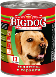 Корм консервированный для собак ЗООГУРМАН Big Dog Телятина с сердцем, 850г, вид