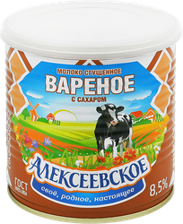 Молоко сгущенное АЛЕКСЕЕВСКОЕ Вареное 8,5%, без змж ГОСТ, 360г, изображение
