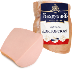 Колбаса вареная БАХРУШИНЪ Докторская, весовая, детальное фото