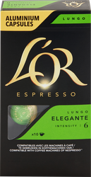 Кофе молотый в капсулах L'OR Espresso Lungo Elegante натуральный жареный, 10кап, изображение
