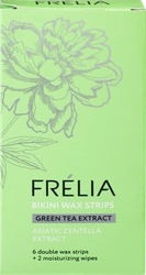 Полоски восковые для депиляции FRELIA с экстрактом зеленого чая, для области бикини, 6шт