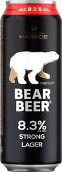 Пиво светлое BEAR BEER Strong lager фильтрованное пастеризованное, 8,3%, ж/б, 0.45л, вид
