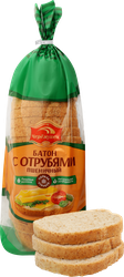 Батон ЧЕРЕМУШКИ с пшеничными отрубями, высший сорт, в нарезке, 350г, вид