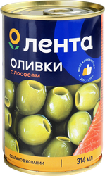 Оливки с лососем ЛЕНТА зеленые, 314мл, крупный план