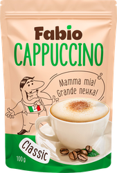 Напиток кофейный растворимый FABIO Cappuccino Сlassic, 100г, детальное фото