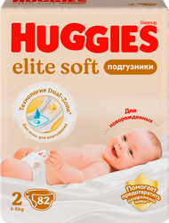 Подгузники HUGGIES Elite Soft 2 4–6кг, 82шт, картинка