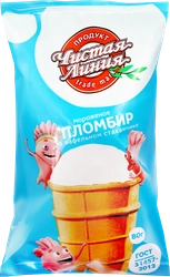 Мороженое ЧИСТАЯ ЛИНИЯ Пломбир ванильный 12%, без змж, вафельный стаканчик, 80г