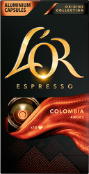 Кофе молотый в капсулах L'OR Espresso Colombia Andes натуральный жареный, 10кап, вид